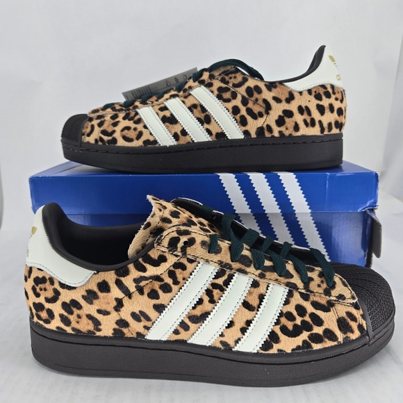adidas Shoes - Adidas Superstar II W Leopard Pony Hair Sneakers KI4203 Womens 9.5 Brown Black